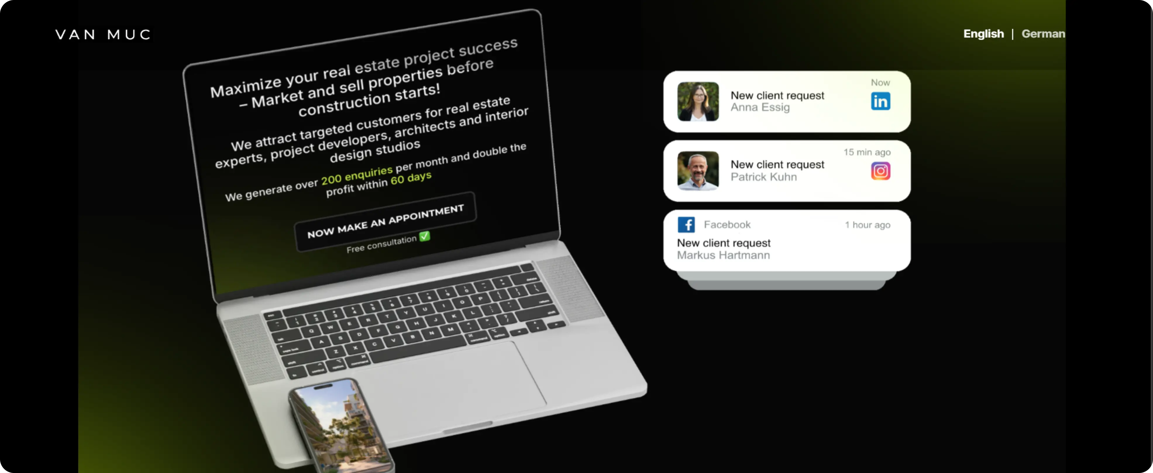 Screenshot of Van Muc website